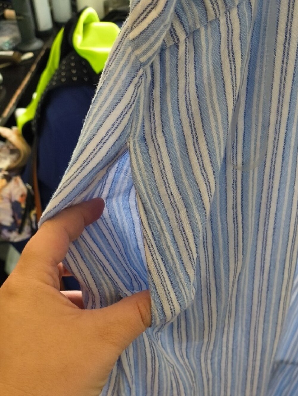 Time and Tru Light Blue and White Striped Maxi Sundress - Picture 5 of 7